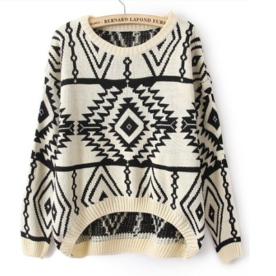 Geometric knit sweater (4 colors)