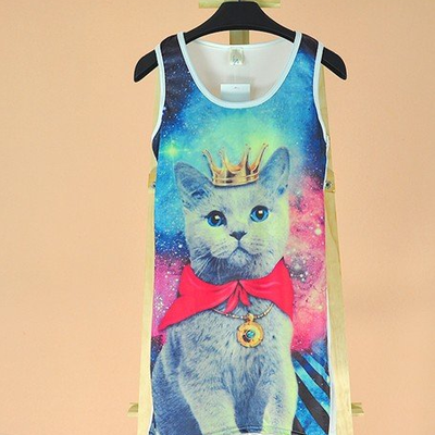 Galaxy cat tank top
