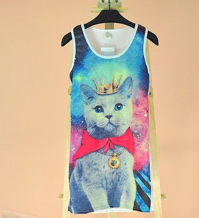 Galaxy cat tank top