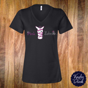 Pink Zebra Vneck - Thumbnail 1