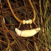 Tooth and Bone Leather Unisex Necklace - Thumbnail 4