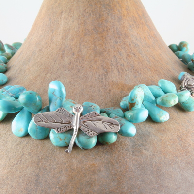 Turquoise teardrops with dragonfly - Thumbnail 4