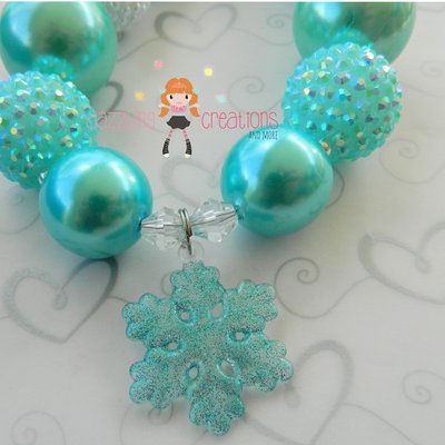 Frozen inspired/queen elsa/chunky necklaces/frozen/bubblegum beads/girls jewelry
