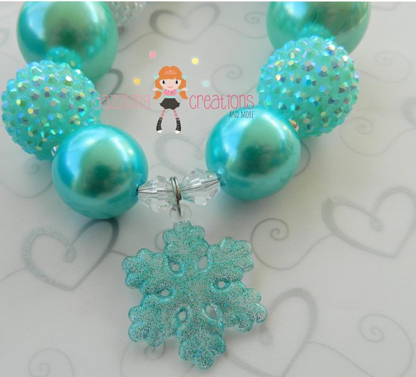 Frozen Inspired/Queen Elsa/Chunky Necklaces/Frozen/Bubblegum Beads/Girls Jewelry