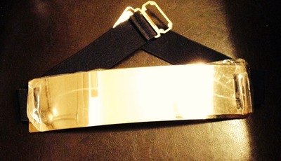Black belt with gold face plate