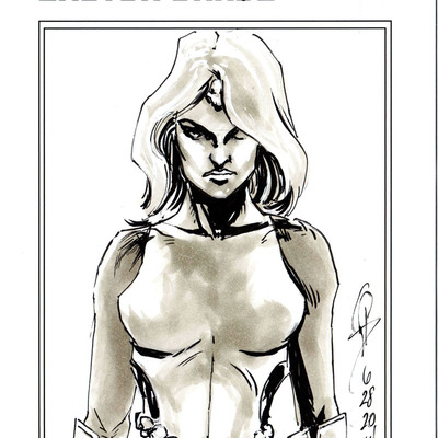 Limited numbered edition 19 of 20. derby city sketch card sketchbook - mystique cover
