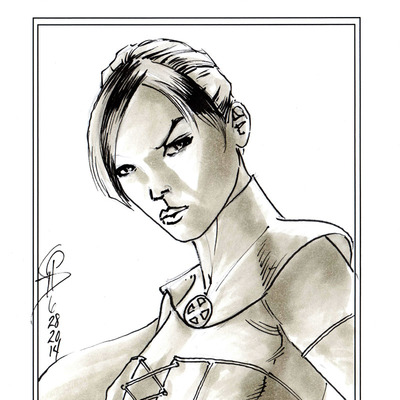 Limited numbered edition 18 of 20. derby city sketch card sketchbook - white queen cover