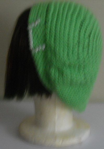 Crochet Pearl Initial Slouchy Hats   