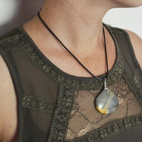Sale, Stone Pendant, Picasso Jasper, Jasper Pendant, Summer Necklace - Thumbnail 1