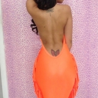 cute little orange fringed dress - Thumbnail 2