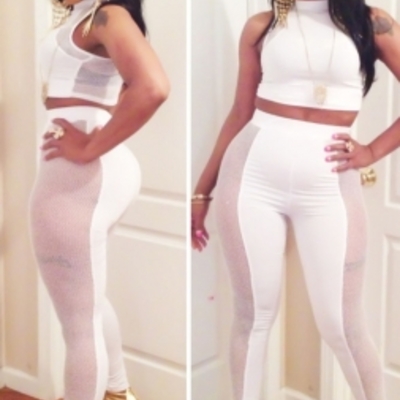 White 2 piece pants