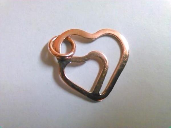 Double Heart upcycled copper hand formed pendant