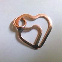 Double Heart upcycled copper hand formed pendant