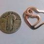 Double Heart upcycled copper hand formed pendant-1