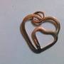 Double Heart upcycled copper hand formed pendant-2