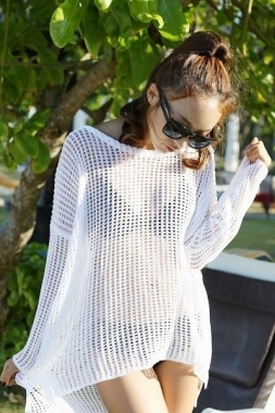 Summer knit top ans swimsuit cover 