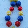 Snow White Inspired/Chunky Necklace/Bubblegum Beads/Girls Jewelry/Hair Clip/Halloween-2