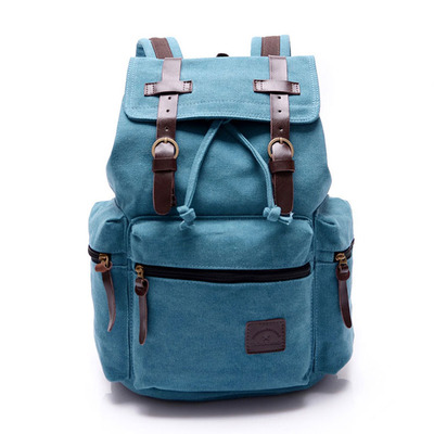 Vintage travelling canvas school backpack