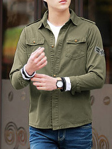 Summer Fashion New Korean Style Long Sleeves Jacket 910SJ-8053-63-Green