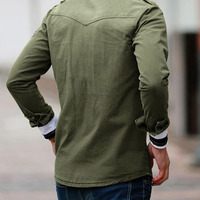 Summer Fashion New Korean Style Long Sleeves Jacket 910SJ-8053-63-Green - Thumbnail 2