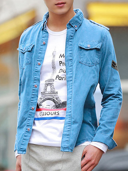 Summer Fashion New Korean Style Long Sleeves Jacket 910SJ-8053-63-Blue