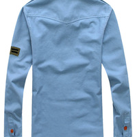 Summer Fashion New Korean Style Long Sleeves Jacket 910SJ-8053-63-Blue - Thumbnail 2