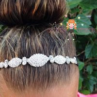 Black Rhinestone Center Headband/Perfect Photo Prop/Newborns/Kids - Thumbnail 1
