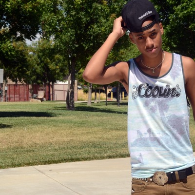 Coolin. green trees printed tank