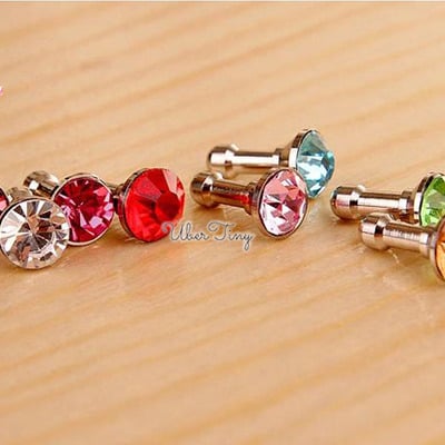 3 diamond rhinestone dustplugs