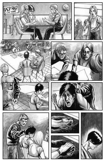Yuri Issue One Sequential Production Page - Pen and Ink with Inkwash