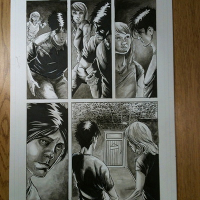 Yuri issue one page 18 sequential production page - pen and ink with inkwash
