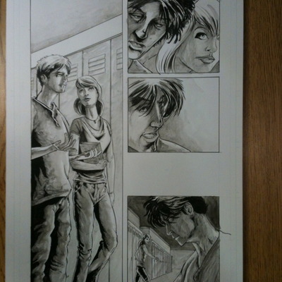 Yuri page 28 sequential production page - pen and ink with inkwash