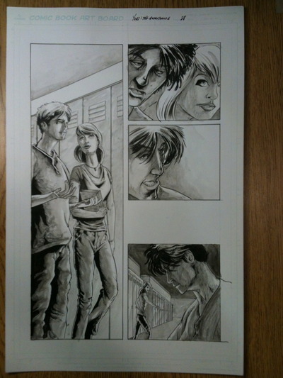 Yuri Page 28 Sequential Production Page - Pen and Ink with Inkwash