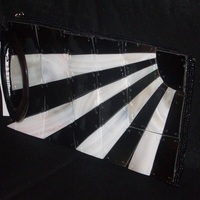 "Zebra" Handmade Shell Clutch Wristet - Thumbnail 2