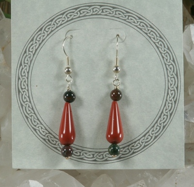 Red Jasper and Bloodstone Earrings