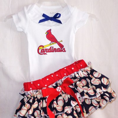 Girls st. louis cardinals outfit, cardinals baby shower gift, baby girls coming home outfit, cardinals baseball outfit - Thumbnail 4