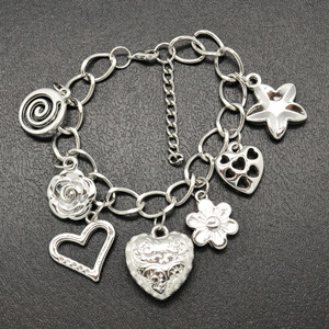 Dark Silver Charm Bracelet
