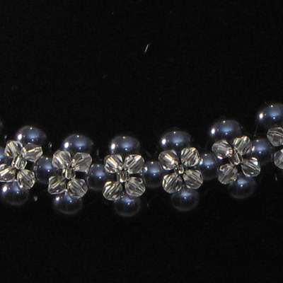 Swarovski pearl crystal night blue necklace