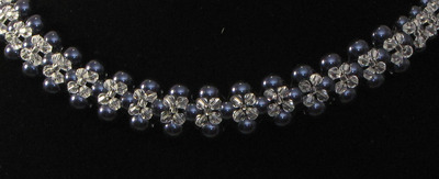 Swarovski pearl crystal night blue necklace