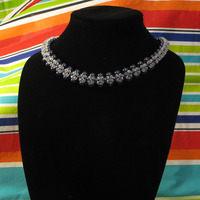 Swarovski Pearl crystal Night Blue Necklace - Thumbnail 1