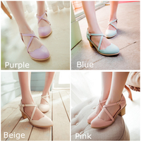 Round Toe Bandage Thick Heels Sandal Shoes Free Ship SP140922 - Thumbnail 1