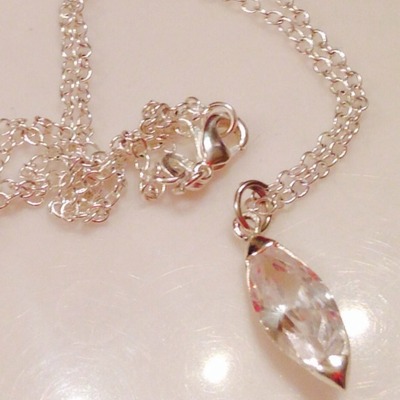 Tear drop sterling silver necklace 