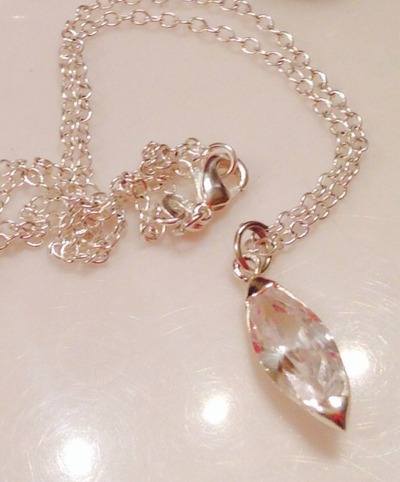 Tear Drop Sterling Silver Necklace 