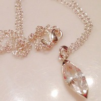 Tear Drop Sterling Silver Necklace  - Thumbnail 2