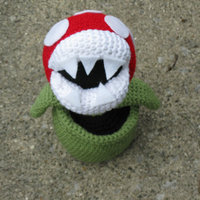 Piranha Plant in a pipe plush amigurmi - Thumbnail 3