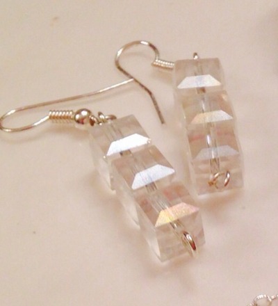 Crystal Drop Square Earrings 