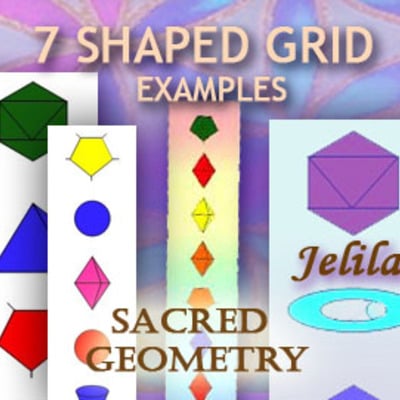1 x 7 shape light language grid, sacred geometry 