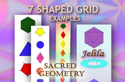 1 x 7 Shape Light Language Grid, Sacred Geometry 