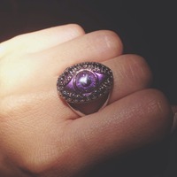 Violet Evil Eye Ring - Thumbnail 1