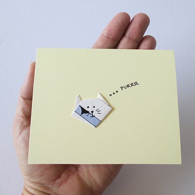 Purr-fect Greeting Card - Map Cat